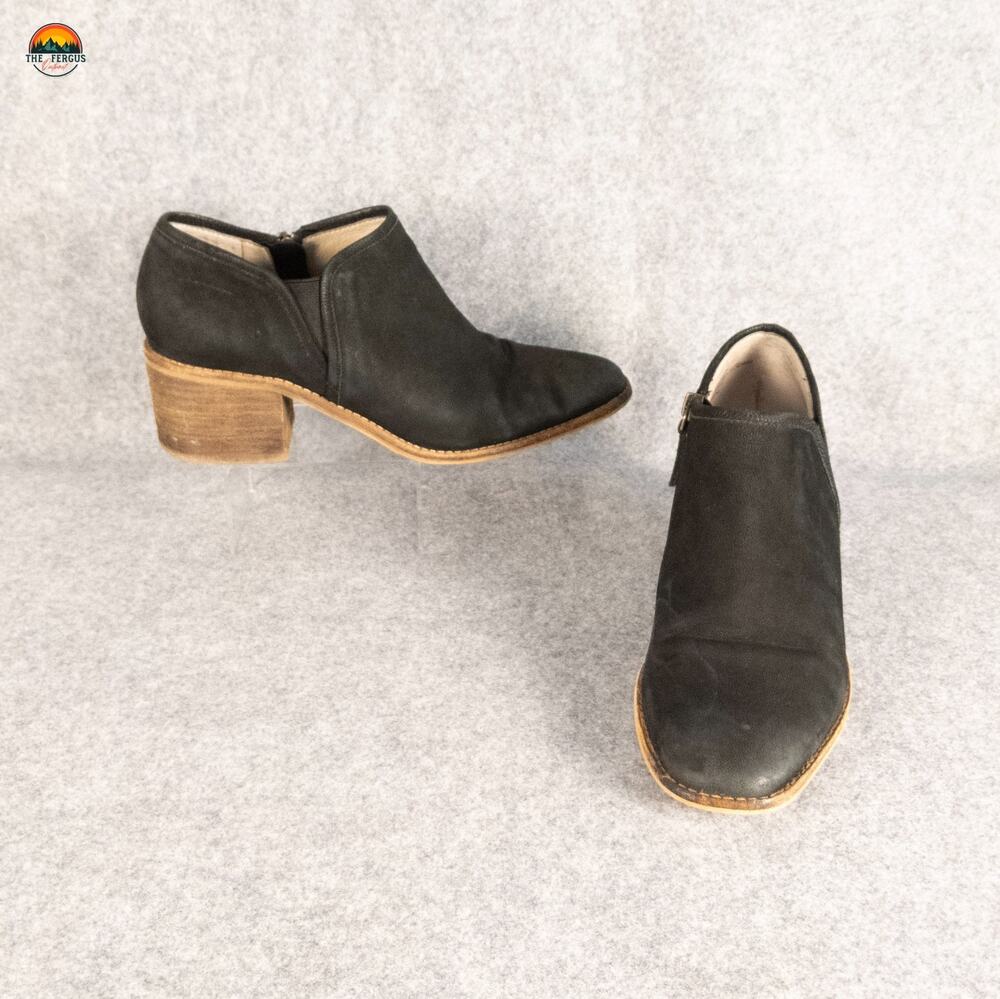 Caslon Ankle Booties Black Leather Block Heel Cottagecore Fall Style Women's 9M